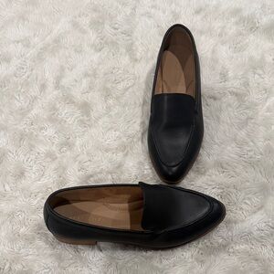 AEROSOLES Women's Everest‎ Tapered Dress Black Leather Loafers Size 6 W